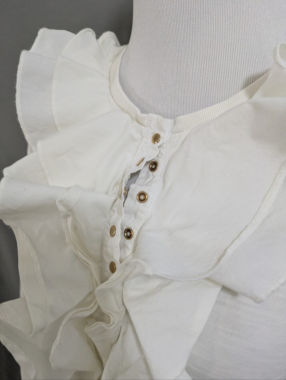 NATION Tommie Frilly Henley in Off White - Size Small Womens - Picture 5 of 11